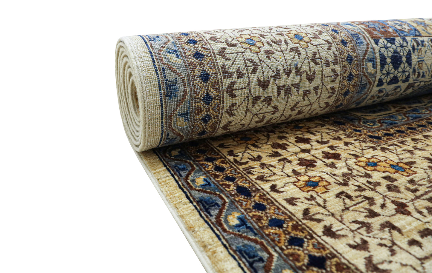Mamluk Blue and Creame Rug - 2.93*1.97