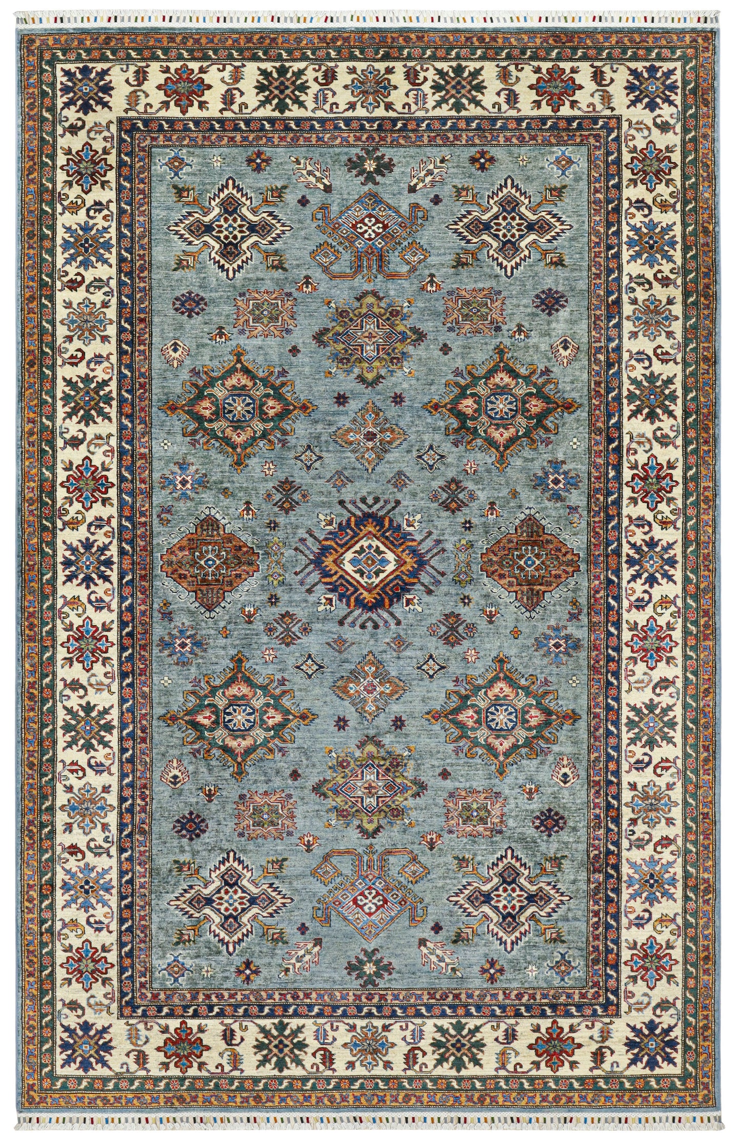 Supreme Kazak Blue and Creame Rug - 3.23*2.05