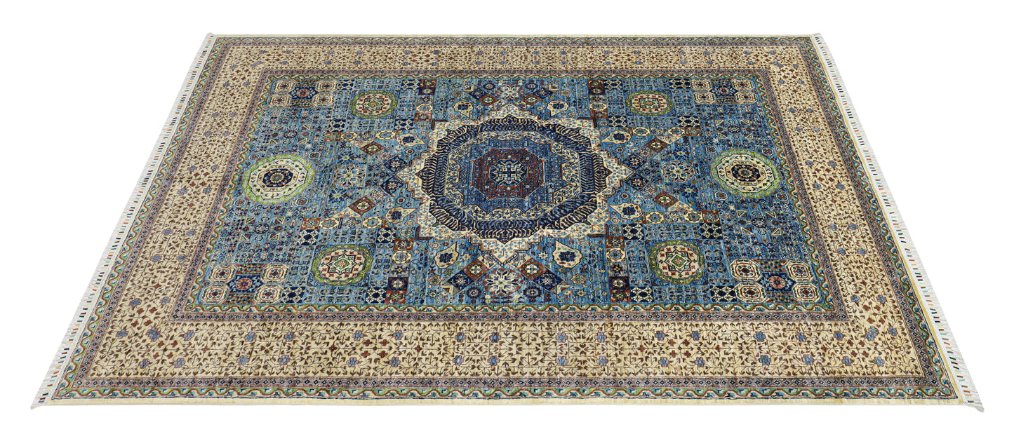 Mamluk Beige and Blue Rug - 2.96*1.97