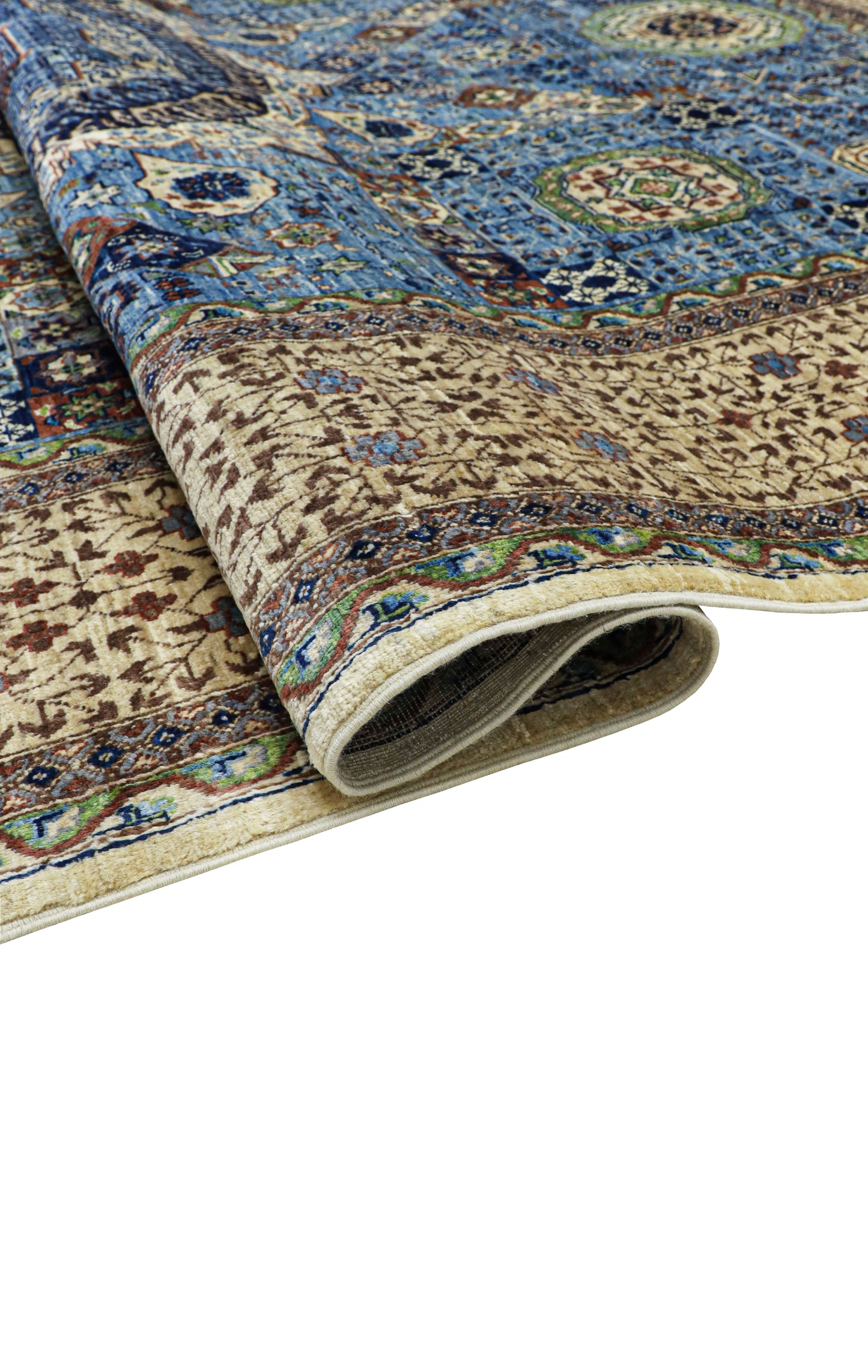 Mamluk Beige and Blue Rug - 2.96*1.97