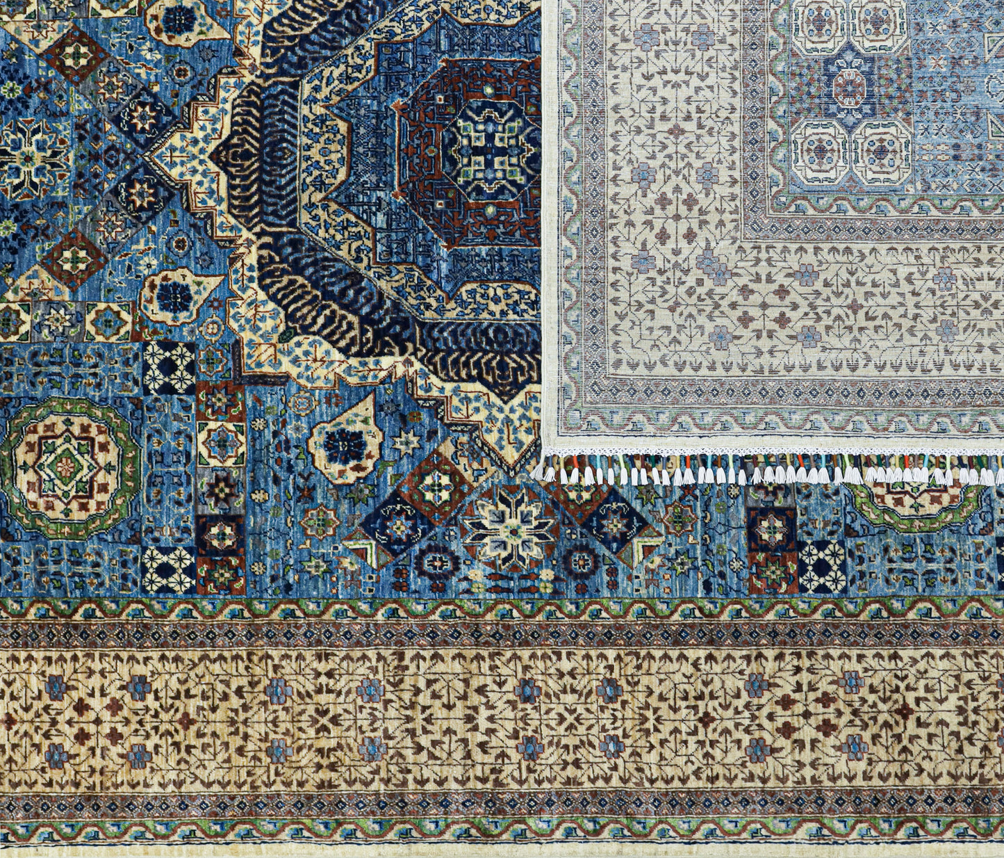 Mamluk Beige and Blue Rug - 2.96*1.97