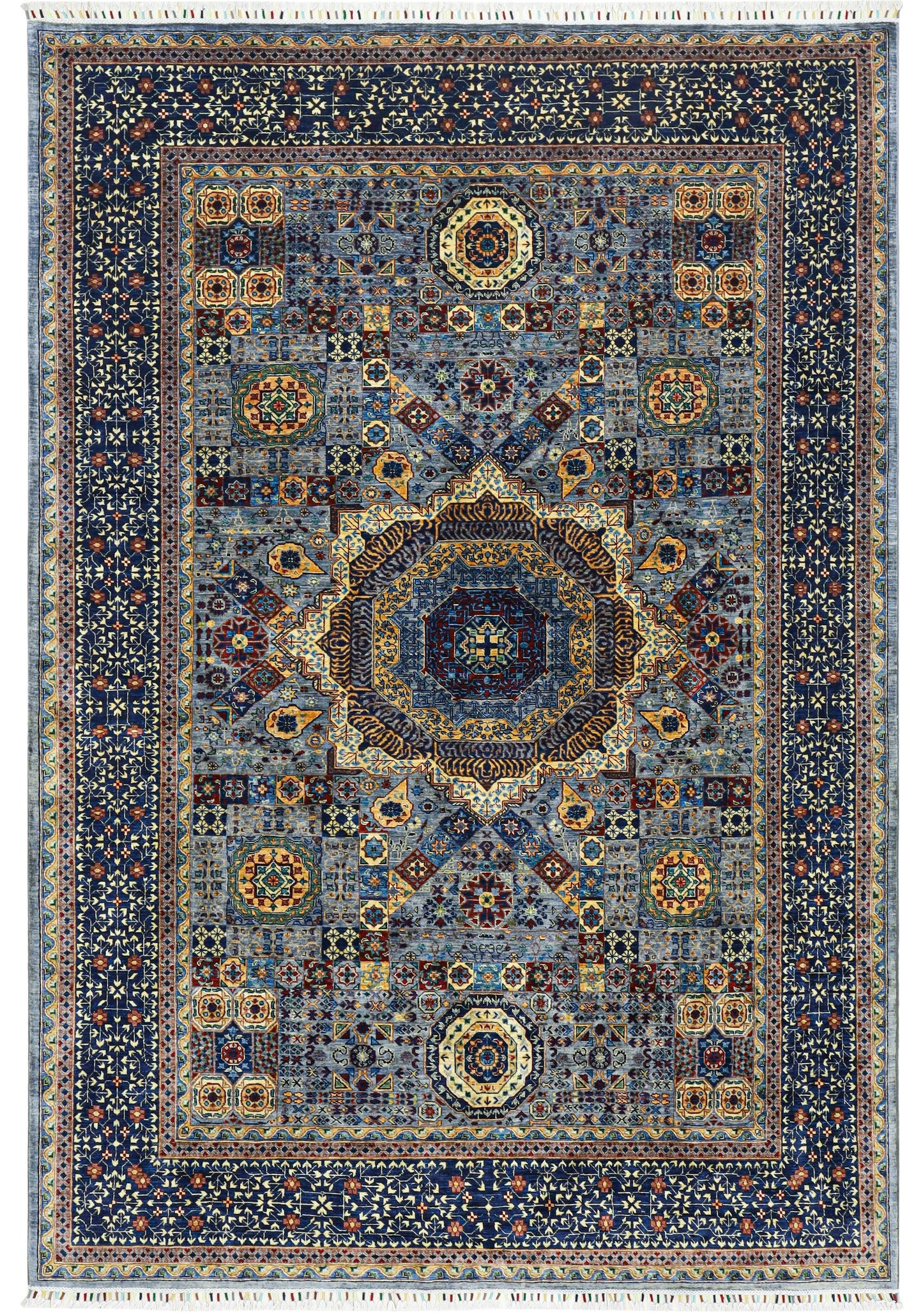 Mamluk Blue and Navy Blue Rug - 2.96*2.03