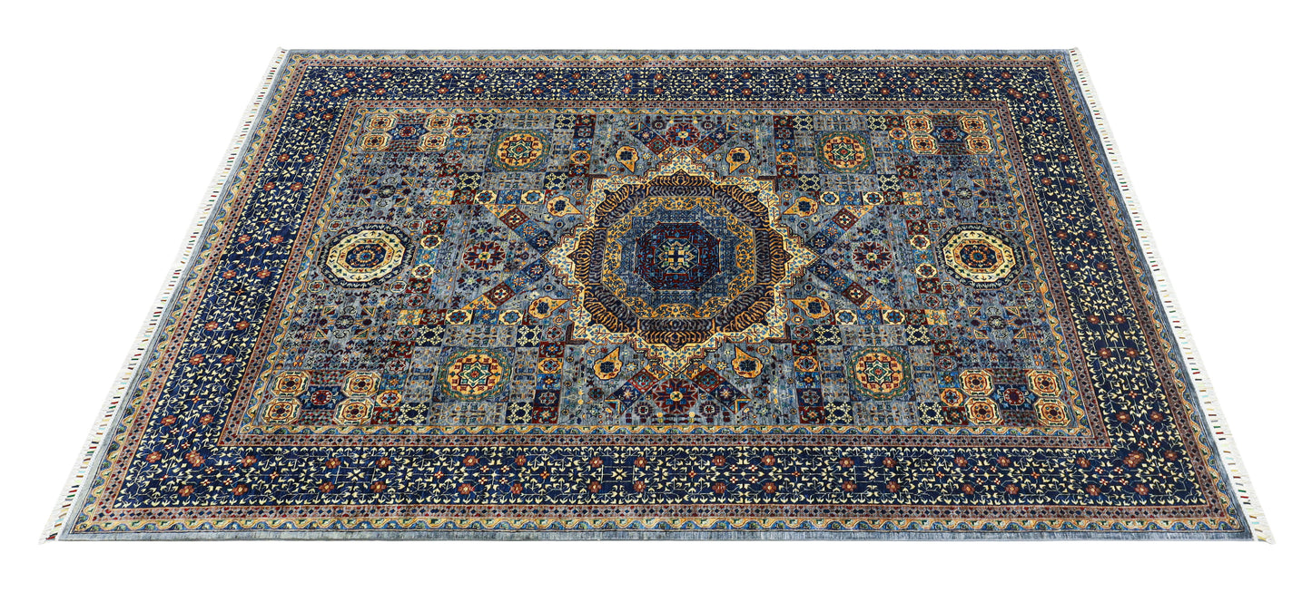 Mamluk Blue and Navy Blue Rug - 2.96*2.03