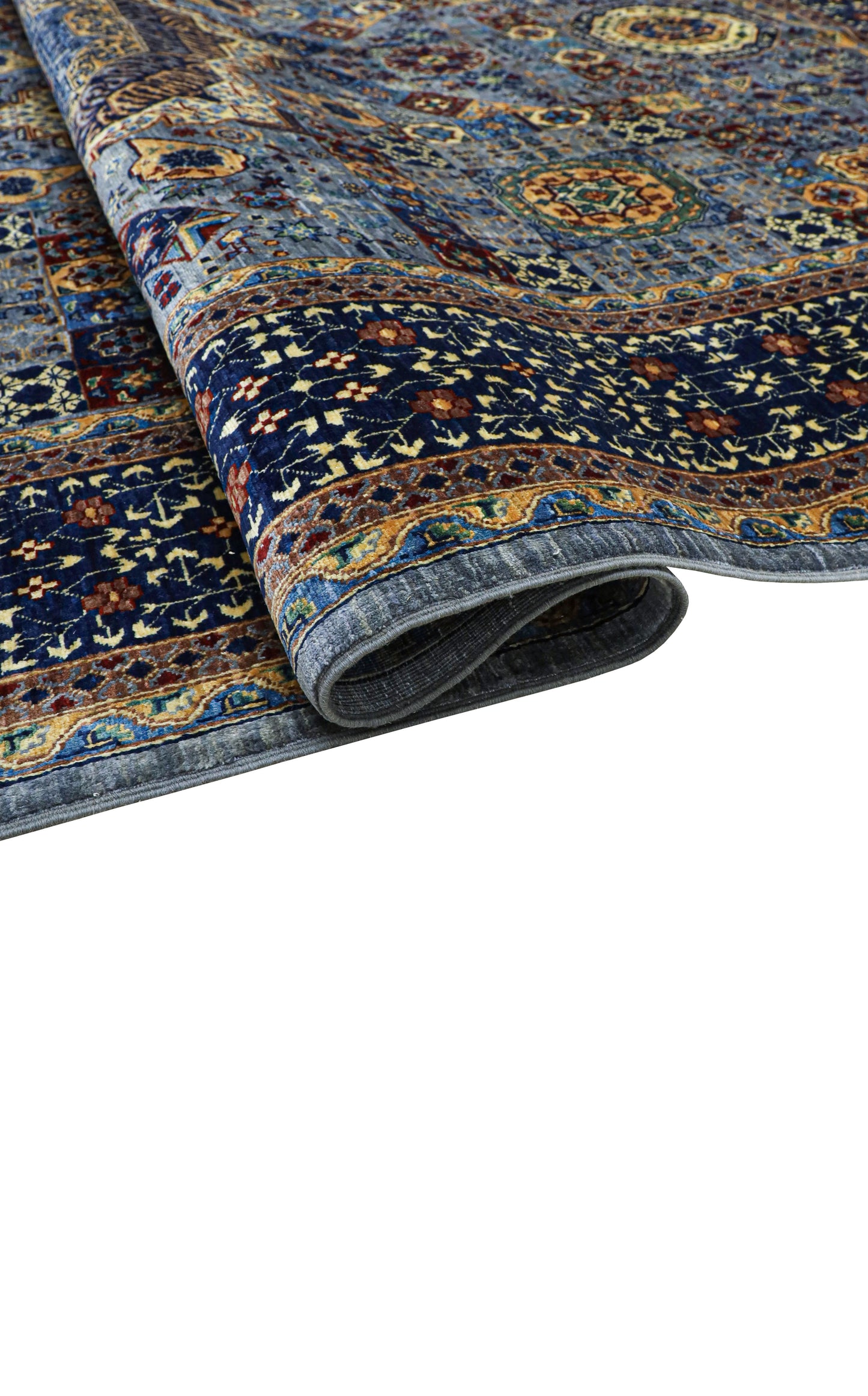 Mamluk Blue and Navy Blue Rug - 2.96*2.03