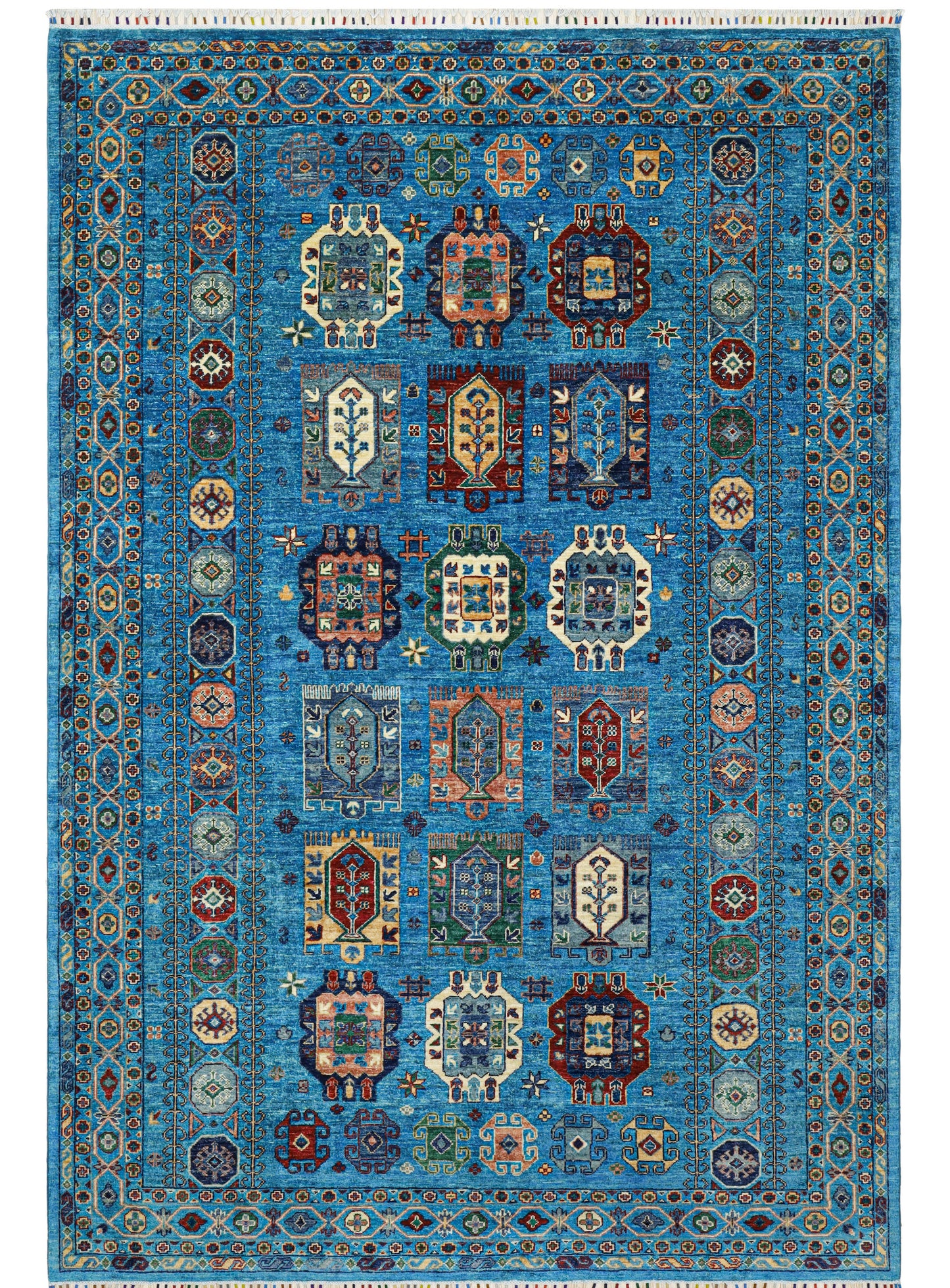 Waziri Blue Hand Knotted Rug - 2.99*2.07