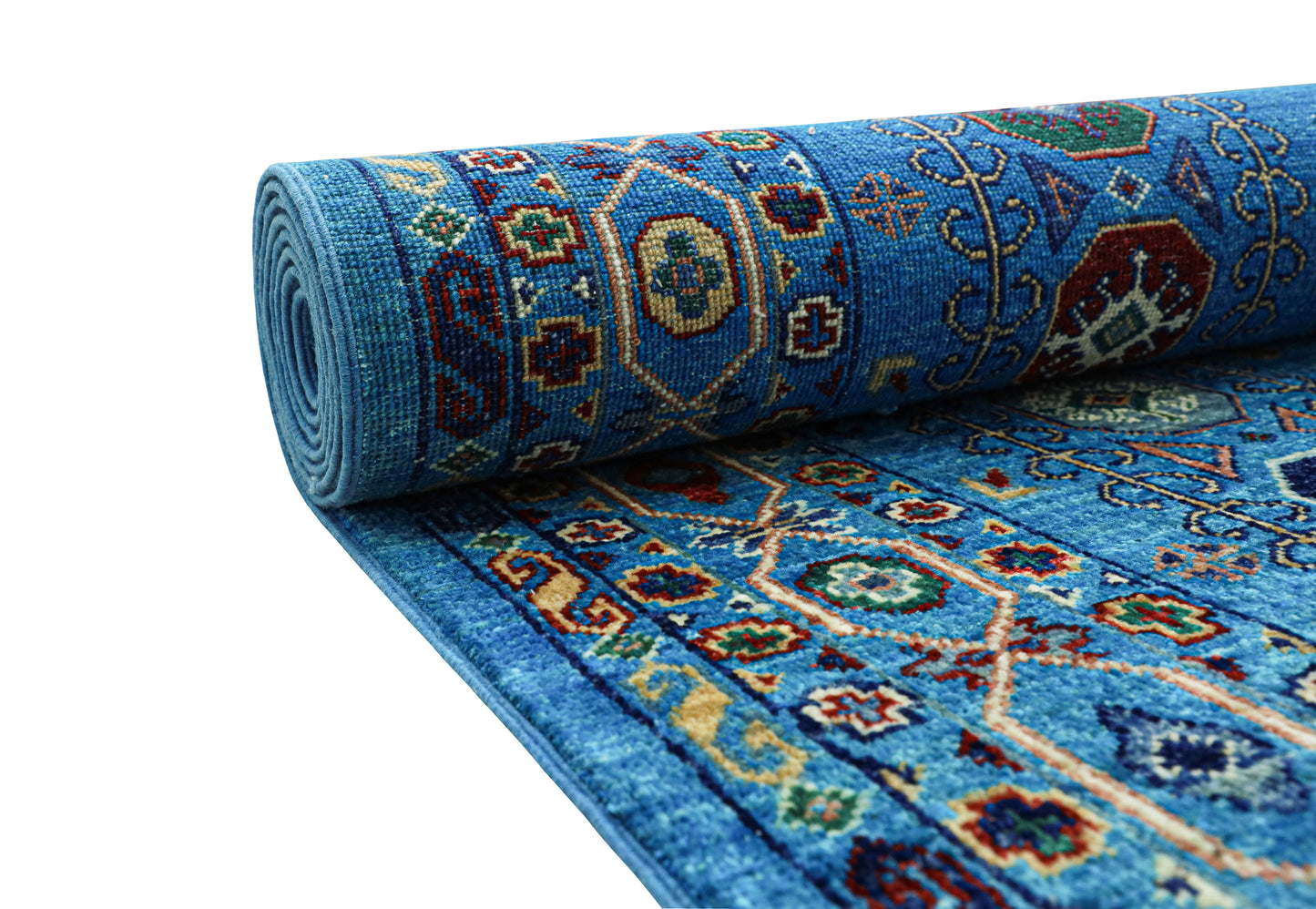 Waziri Blue Hand Knotted Rug - 2.99*2.07