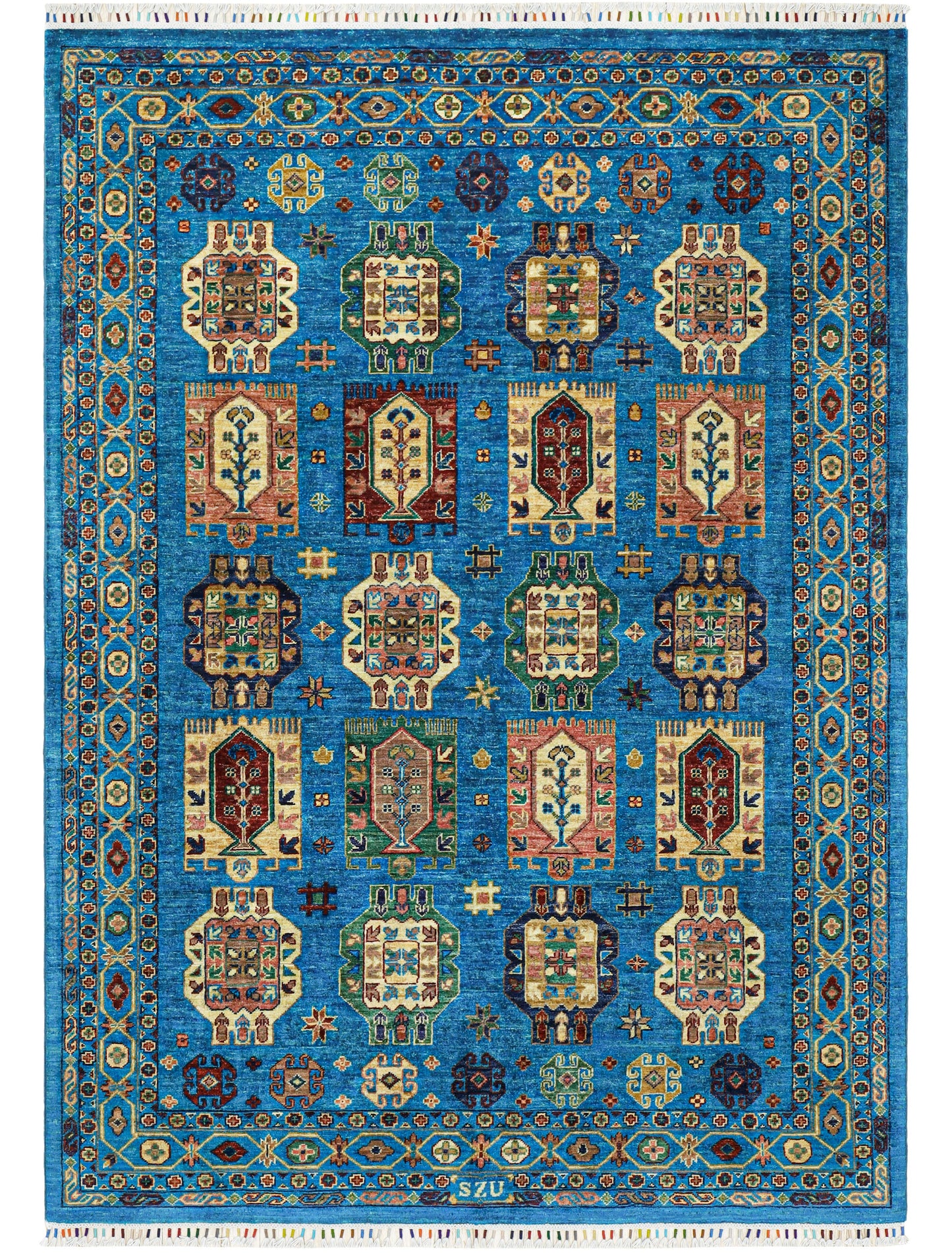 Waziri Blue Hand Knotted Rug - 2.44*1.74