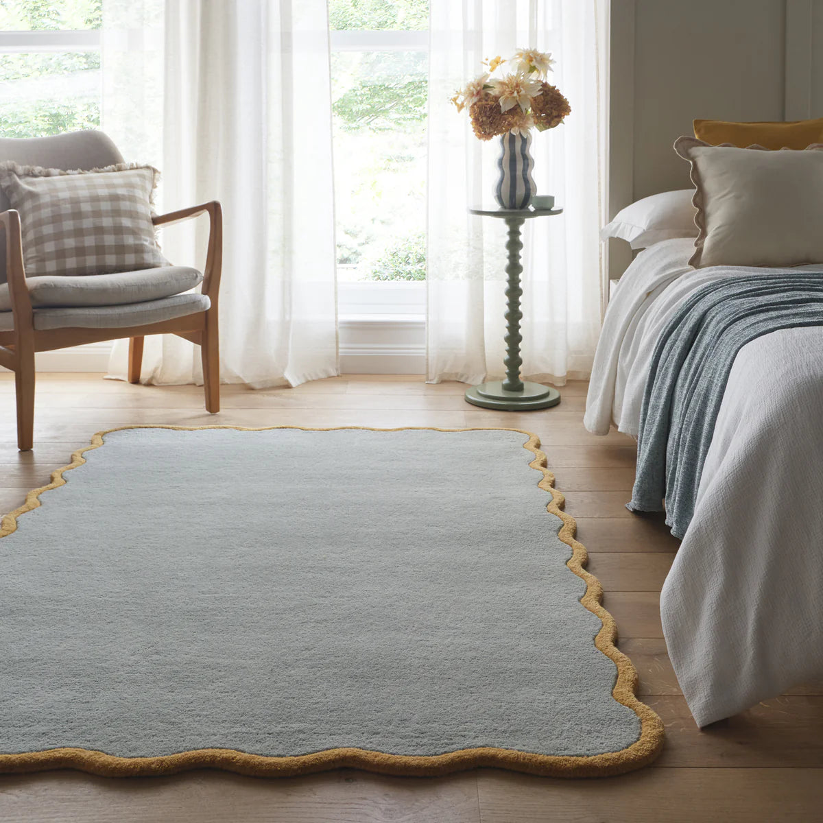 Origins Scalloped Elsie Duck Egg/Ochre Rug