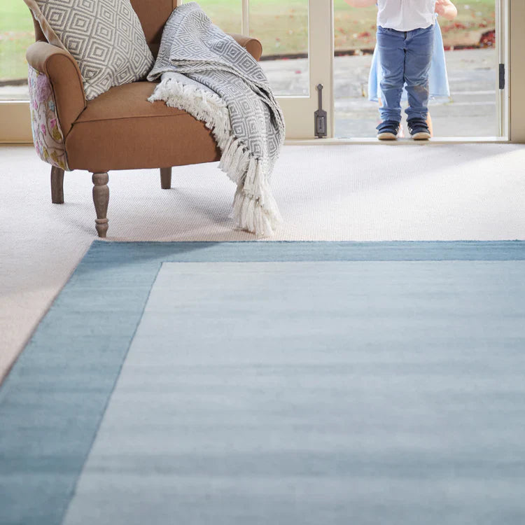 Origins Borders Duck Egg Rug
