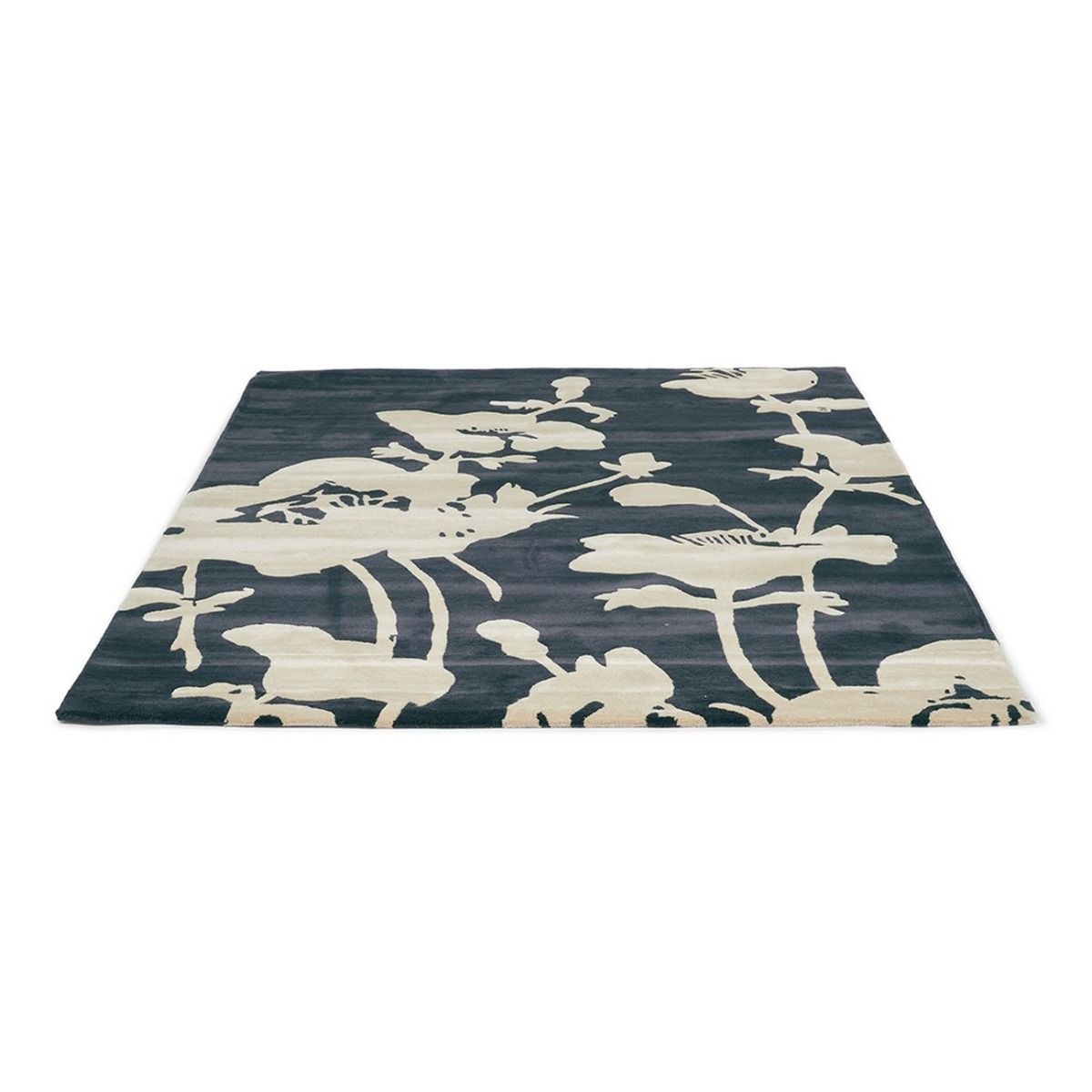 Florence Broadhurst Floral - Charcoal Wool Rug