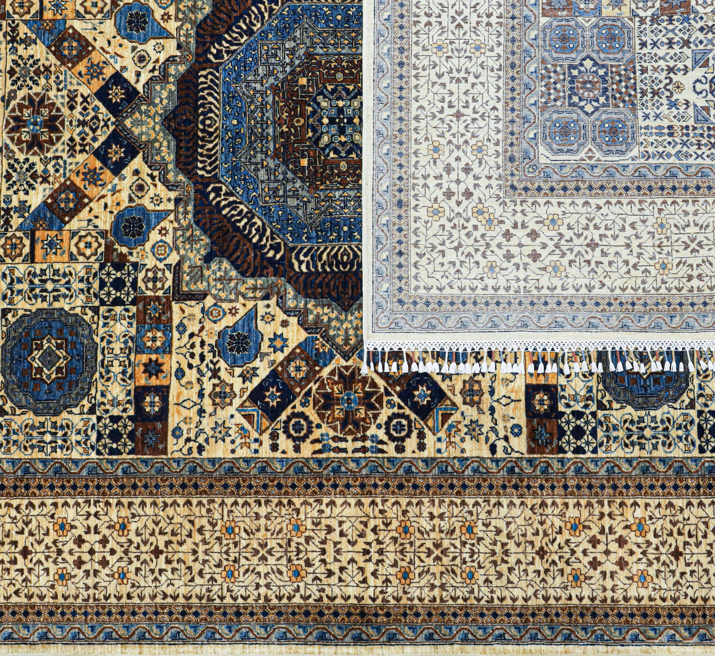 Mamluk Blue and Creame Rug - 2.93*1.97