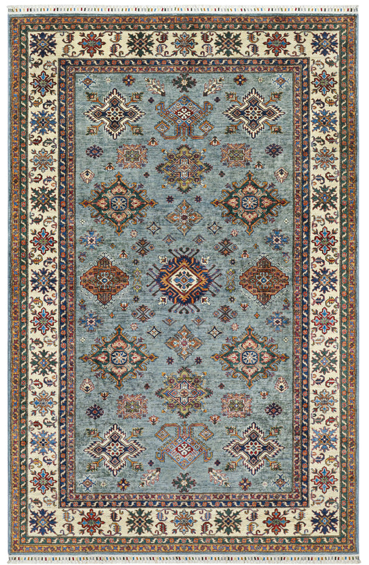 Supreme Kazak Blue and Creame Rug - 3.23*2.05