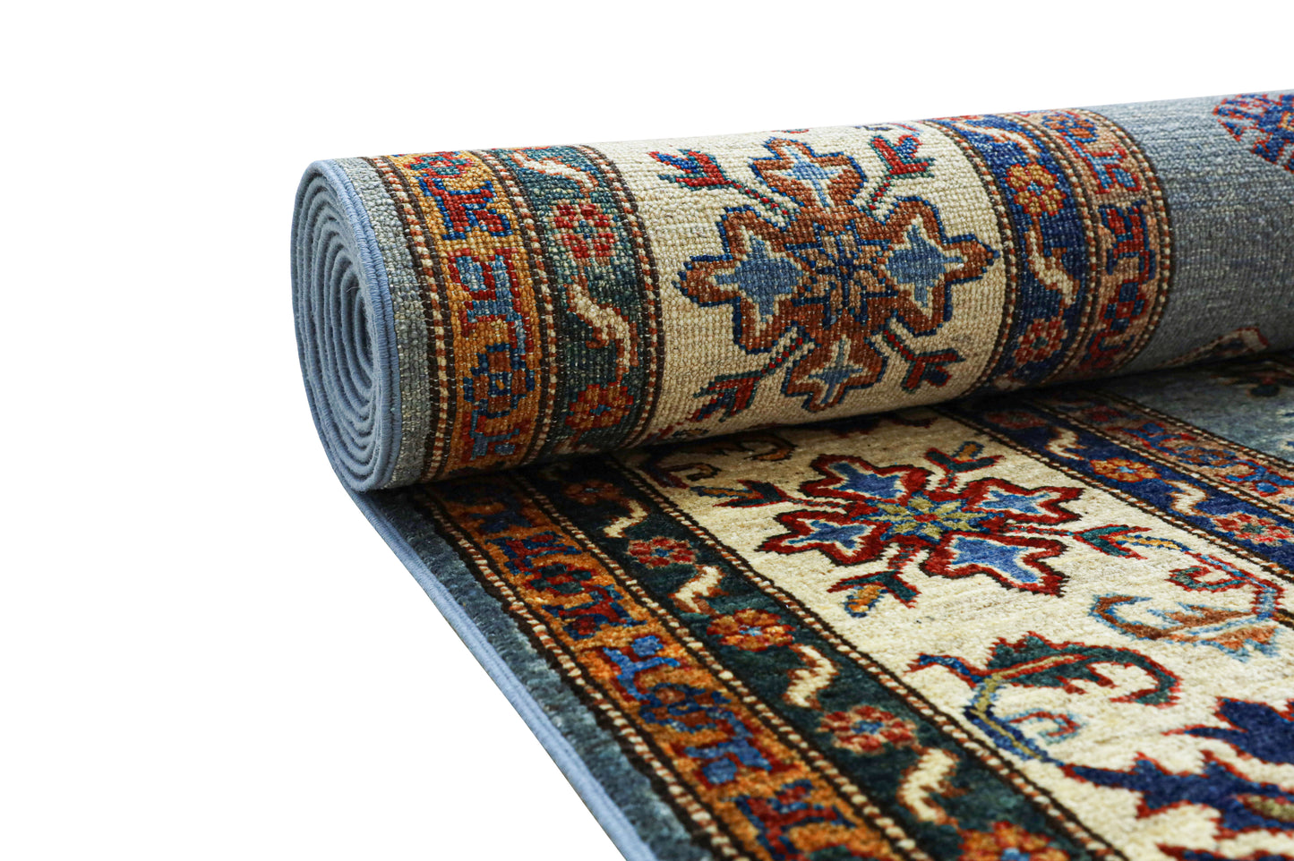 Supreme Kazak Blue and Creame Rug - 3.23*2.05