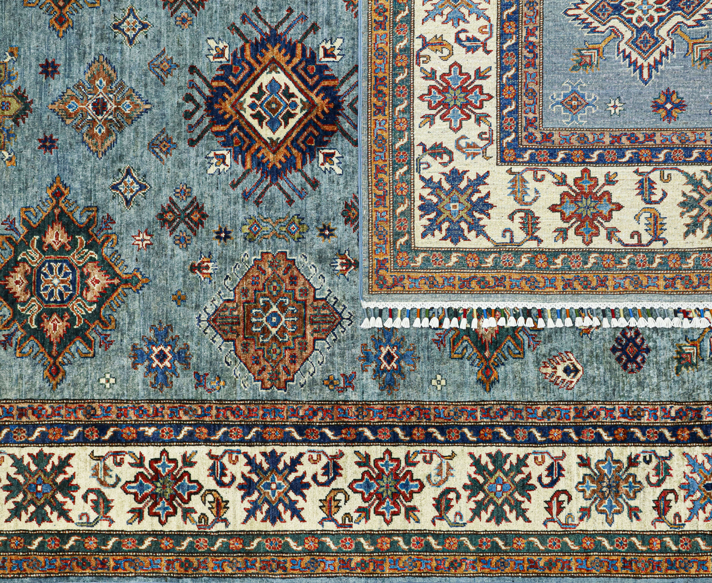 Supreme Kazak Blue and Creame Rug - 3.23*2.05