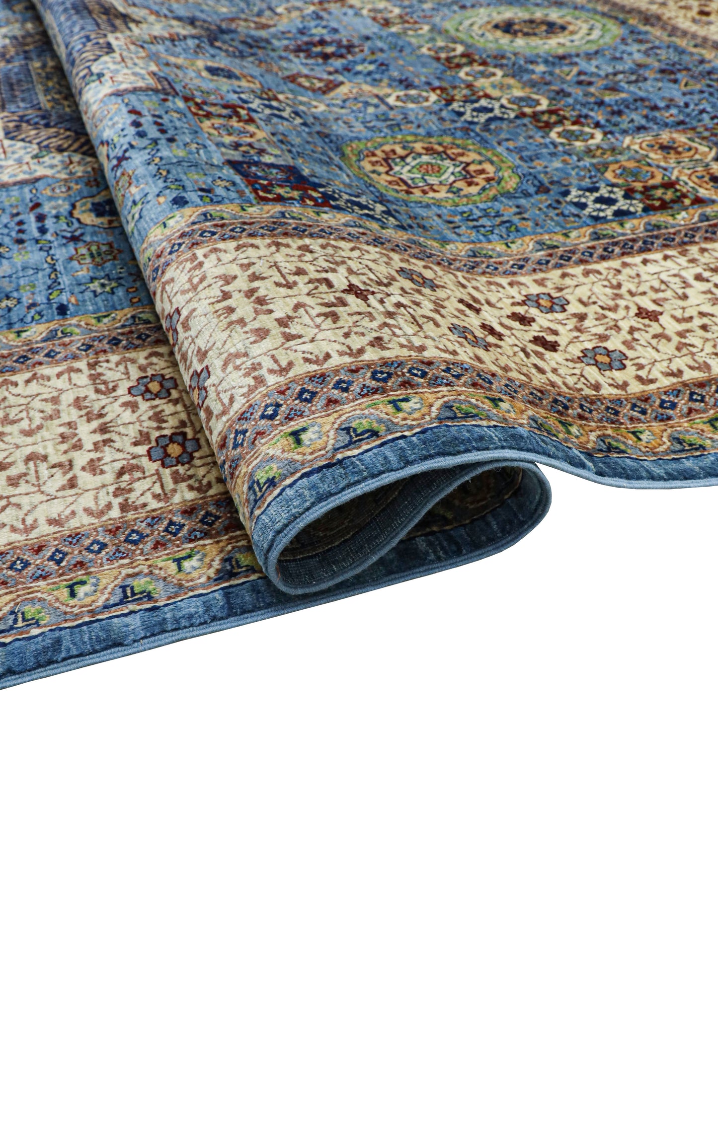 Mamluk Blue and Beige Rug - 3.03*2.05