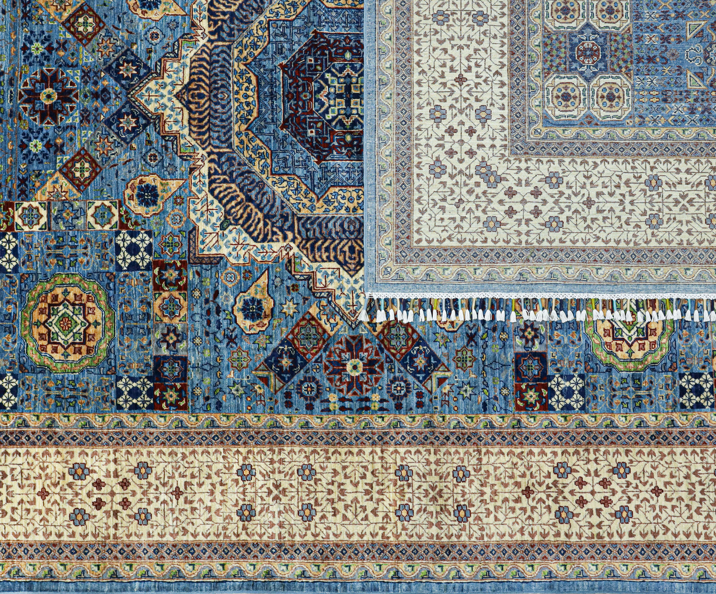 Mamluk Blue and Beige Rug - 3.03*2.05